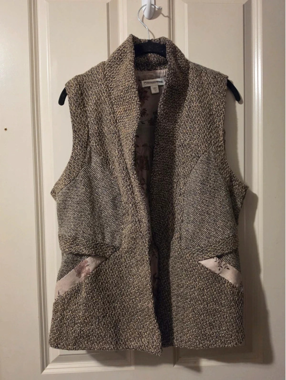 Coldwater Creek tweed shawl-collar vest
